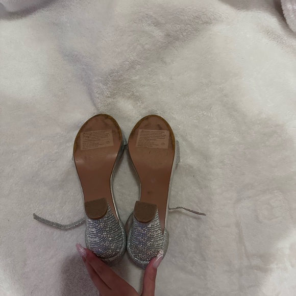 Forever 21 Sparkling Silver Block Heels - Picture 2 of 2